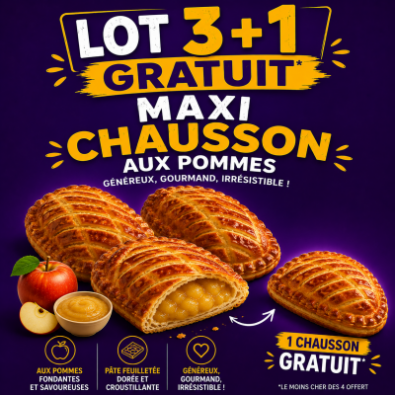 lot 3+1 GRATUIT chaussons aux pommes