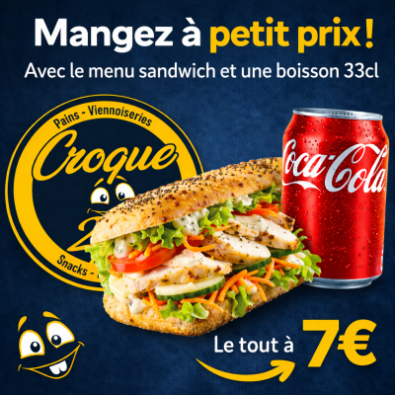 Menu sandwich boisson 33